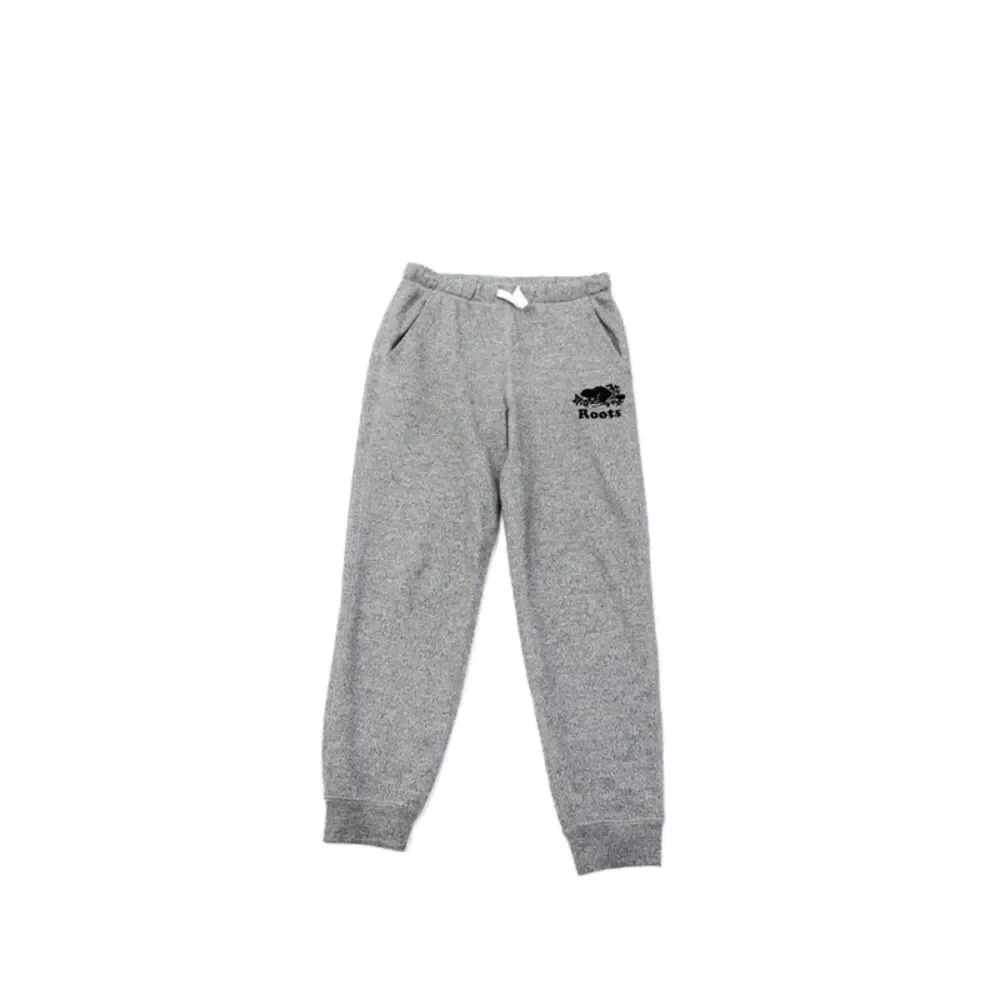 Roots Boys Cotton Drawstring Stretch Straight Sweatpants Gray Size 12